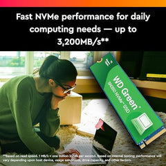 Western Digital WD Green SN350 NVMe 250GB, Upto 2400MB/s, 3 Y Warranty, PCIe Gen 3 NVMe M.2 (2280), Internal Solid State Drive (SSD) (WDS250G2G0C), Green