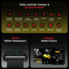 boAt Ultima Regal w/ 2.01”(5.10 cm) Crystal-Clear AMOLED Display, 1000 NITS Brightness,Premium Metal Body, Functional Crown, 100+ Sports Modes, Fitness Smart Watch for Men & Women (Steel Black)