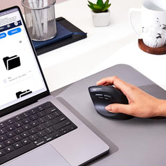 amazon basics Pro Series 650 mAh Wireless Rechargeable Ergonomic Mouse for PC, Mac, Laptop | 3 Adjustable DPI Settings Up to 1600 | Shortcut Buttons | Tri-Mode connectivity (Black)