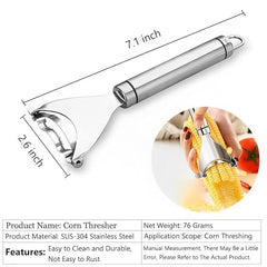MOMISY Stainless Steel Corn Peeler, Stripper, Remover, Cutter, Vegetable and Fruit Peeler, Corn Threshing Peeler (SS 304, 18.8 cm)
