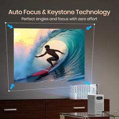 Portronics Beem 450 Smart LED Projector with 1080p Full HD Resolution, Built-in Streaming Apps (Netflix, Prime Video, Hotstar), 4000 Lumens, Screen Mirroring, 3 Watt Speaker, Bluetooth, Wi-Fi (White)