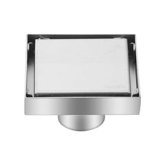 SYGA 304 Stainless Steel Square Shower Room Floor Drain Sanded Finish 15 x 15 cm