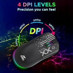Ant Esports Thunder20 Wired Mechanical Gaming Keyboard and Mouse Combo | TKL Keyboard Rainbow Backlight 26Anti-Ghosting Keys, 6-Button 3600DPI Mouse | USB | PC/Laptop Compatible_ Brown Switch_ Black