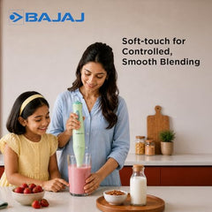 Bajaj HB-20 Silent 300W Hand Blender | Detachable Abs Blender Stem | Penta Flow Breaker | Easy Click Fit Locking | 2 Yr Warranty 【Green】