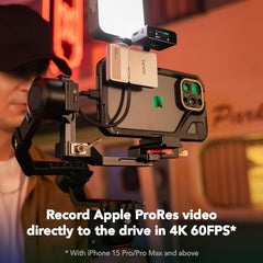 Lexar 1TB Professional Go Portable SSD, Supports Apple ProRes, Up to 1050MB/s Read & 1000MB/s Write, USB 3.2 Gen 2, Rugged, Compatible with iPhone 15 Series, PC & Mac (LSL400X001T-RNSNU)