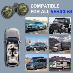 Qidoe Car USB Fan Back Seat 12 V - Car Cooling Fan 3-Speed Quiet Mini Car Fan with 360° Rotatable Double Head for Children and Pets, Powerful 5 V Air Fan for Trucks, Motorhomes, Boats