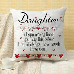 Gift for Daughter Birthday Special Birthday for Daughter Printed Cushion(12 inch X 12 inch with Filler with Keychian) Girls Pillow Daughters Day for Daughter and Girls AT-7