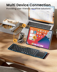 ProtoArc XK01 TP Foldable Keyboard with Touchpad, 0.65 in Keycaps, Gray