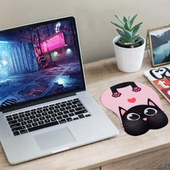 ZORBES® Mouse Pad with Wrist Support, Funny Cat Ergonomic Mouse Pad | I'm Fine Motivational Memo Design, Soft Gel Rest, Non-Slip Mouse Mat for Office Home