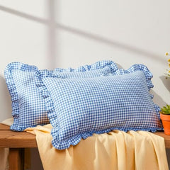 Sleepy Threads Pink Pillow Covers - Set of 2 | 27 x 18 Inch | Rectangular Checkered 220 TC Pillow Cases | Soft & Breathable with Envelope Closure | Throw Pillow Case for Sofa, Living Room, Bedroom