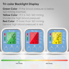 DR VAKU® BP Monitor Fully Automatic Blood Pressure Machine to Check Digital Accurate Level for Home Monitoring Device with Talking Function,Large Display + Cuff Kit Best Accurate Apparatus Measurement- White&Blue