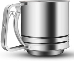 SYGA Stainless Steel Flour Sifter Large Baking Sieve Cup for Powdered Sugar
