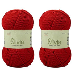 Ganga Acrowools Acrylic Olivia,Double Knit Yarn. Hand Knitting&Crochet Yarn. Oekotex Class 1 Certified. Pack of 2 Balls-100Gms Each. Shade No-Olv012, Maroon