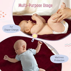 LuvLap Instadry Waterproof Baby Dry Sheet, Small Size 50x70 cm, Extra Absorbent Quick Dry Sheet for New Born,Toddler, Anti-Piling Fleece for Baby, Bed Protector, Pack of 2, Maroon & Navy Blue
