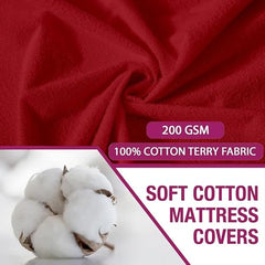 Trance Home Linen Premium 220 GSM+ 72"x36" Single Bed Size Cotton Terry Waterproof Mattress Protector | Elasticated Fitted Non-Toxic Bed Protector | Single Bed Mattresses Cover 72x36 inch, Brown