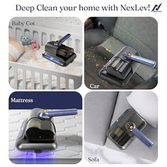 NexLev Mattress, Sofa & Carpet Vacuum Cleaner|For Dust Mites, Allergens & Pet Hair|4 Step Cleansing with Double Beat, UV Light, Dehumidification & Vacuum|HEPA captures 99.99% Dust|MR-01| 600 W| Beige