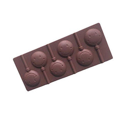 SYGA 6-Cavity Lolipop shap Chocolate Silicon Mould Candy Mould_SmileFaces