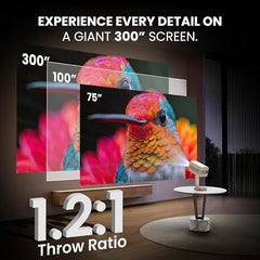 E GATE Atom 3X Projector 4k Ultra HD, Automatic Keystone & Precise Focus, 1080p Native | Rotatable Design | Android 14, Netflix Prime 11,000 Lumens, HDMI-ARC WiFi-6 BT, for Home use Egate
