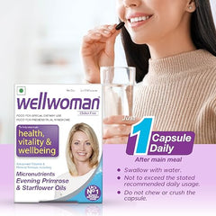 Wellwoman Multivitamin for Women | With Evening Primrose Oil, Magnesium, Vitamin C, B6, Folic Acid | Vegetarian Supplement | 30 Capsules (Pack of 2)