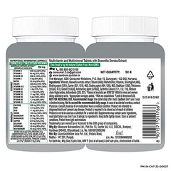 Centrum Adults 50+ Multivitamin Tablet for Men & Women|With 23 Vital Nutrients including Zinc,Magnesium, Vitamin B,C,D, Calcium for Energy, Strong Joints, Immunity and Heart Health|Veg - 50 tablets