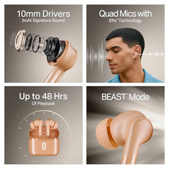 boAt Airdopes 141 Gen 2, 4 Mics ENx Tech, 48 Hrs Playback, Free Music Streaming, Fast Charge, Low Latency, IPX4, v5.4 Bluetooth Earbuds, TWS Ear Buds Wireless Earphones with mic (Active White)