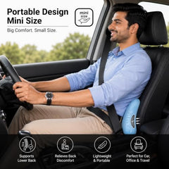 Grin Health Mini Back Support Cushion for Lumbar Support & Back Pain Relief, Backrest for Car Seat, Lower Back Cushion for Office Chair, Driving, Travel Backrest Pillow