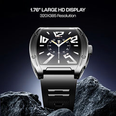 boAt Enigma Radiant Luxury Watch for Man w/1.43"(3.63 cm) AMOLED Display, AOD, Premium Metal Build, Round Dial, 200+Watch Faces, Upto 7 Days Battery Life, Fitness smartwatch for Men (Metal Black)