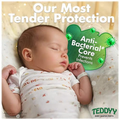 TEDDYY Easy Baby M Size Diaper Tape Style |126 Count (Medium) | 6-11 kgs (Pack of 2) | Quick Absorbency | Extra Super Soft | Anti - Bacterial | Wetness Indicator with Adjustable Grip Tapes