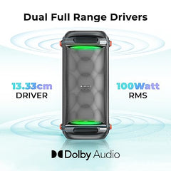 ZEBRONICS Roxor 100W Multi-Connectivity Bluetooth, HDMI ARC, Optical, USB, AUX in-Out Speaker with Dolby Audio, Wireless UHF MIC, and Karaoke, TWS, LED Lights, and Recording Function