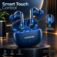 Kratos TW02 Ear Buds Wireless with 60H Playtime, Noise Isolation & Clear Calls, Bluetooth Earbuds with Voice Assistant, Ear Buds with Bluetooth V 5.3 & with Type C Fast Charging, IPX5 TWS Earphones