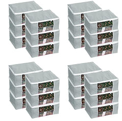 Homestrap set of 6 Foldable Saree Covers/Clothes Storage Bag/Wardrobe Organizer With Transparent Window And Zip For Lehenga, Suit, Dress,& Accessories (Grey)(Featured on Shark Tank), Polypropylene