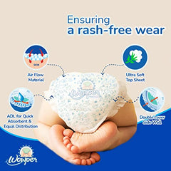 Wowper Easy Pants Baby Diaper | Medium Size Diapers | Diapers with Wetness Indicator | Upto 12 Hrs Absorption | 7-12 Kg | 34 Counts