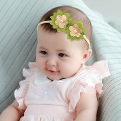 SYGA Baby Nylon Headband Bow Head Flower Children's Headwear Hair Accessories Set Of 3 Pcs (HairBand 3 - Color 1)