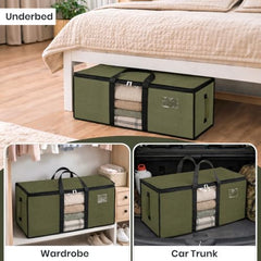 Storite Jumbo Super-Size 81 L Canvas Moisture Proof Heavy Duty Storage Bag | for Toys/Stationery/Blankets/Clothes/Moving Bags MultiPurpose With Strong Reinforced Handles Rectangular Cream (87x26x36 cm)