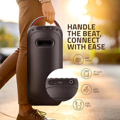 Artis MS309 Wireless Bluetooth Party Speaker with with RGB Glow Lights, Bluetooth Connectivity, USB Input, FM Radio, TF Card Reader, Aux Port, & Wired mic (30W RMS)