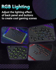 GuileKeys Arcade Fight Stick GK-16, All-Button Gamerfinger with Custom RGB & Turbo Functions, Arcade Controller for PC/PS4/PS3/Switch/Steam Game Keyboard Supports Hot Swap & SOCD