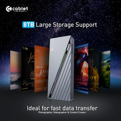Cablet M.2 NVMe/NGFF SSD Enclosure USB 3.1 Gen2 10Gbps for 2242/2260/2280 M-Key/M+B Key PCIe SSD, Supports Dual Protocol NVMe and NGFF SSD, UASP Max 2TB, Aluminium Case