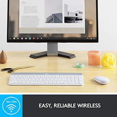 Logitech MK470 Slim Wireless Keyboard and Mouse Combo - Modern Compact Layout, Ultra Quiet, 2.4 GHz USB Receiver, Plug n' Play Connectivity, Compatible with Windows - Graphite