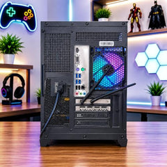 CHIST Gaming Desktop PC, AMD Ryzen 5 5500, 16GB DDR4 RAM, 512GB NVMe SSD, 650W PSU, Liquid Cooling with RGB Fans, Wi-FI Bluetooth,Windows 11 Pro. (RX 7600 8GB)