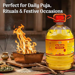 Om Shanthi POOJA MADE PURE Cycle Pure Om Shanthi Puja Oil, Blend Of 5 Puja Oils With Jasmine Fragrance for Daily Puja, Festivals - Pack Of 2 (1 litre per Pack)