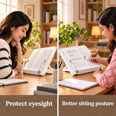 Sunchhaya Acrylic Book Stand for Reading – Clear Adjustable Book Holder with 360° Rotating Base, Foldable Reading Stand for Desk, Cookbook, Tablet & Laptop Stand, Height & Angle Adjustable (R22H)