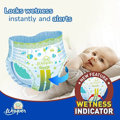 Wowper Easy Pants Baby Diaper | Medium Size Diapers | Diapers with Wetness Indicator | Upto 12 Hrs Absorption | 7-12 Kg | 34 Counts