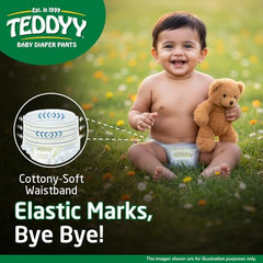 TEDDYY Easy Baby M Size Diaper Tape Style |126 Count (Medium) | 6-11 kgs (Pack of 2) | Quick Absorbency | Extra Super Soft | Anti - Bacterial | Wetness Indicator with Adjustable Grip Tapes