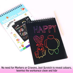 GLUN® Pack of 12 Children's Cartoon Water Magic Painting Book with Water-Based Marker, Different Magical Scenes