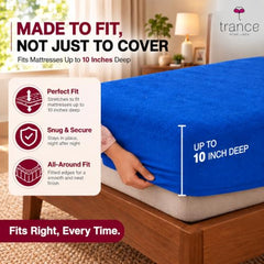 Trance Home Linen Premium 220 GSM+ 72"x36" Single Bed Size Cotton Terry Waterproof Mattress Protector | Elasticated Fitted Non-Toxic Bed Protector | Single Bed Mattresses Cover 72x36 inch, Brown