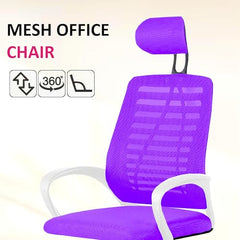 Casa Copenhagen Mesh Mid Back Office/Study/Computer/Revolving/Desk Chair for Work from Home -Metal Base, Height Adjustable Seat - Grey Milange & Black Handle
