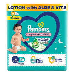 Pampers Complete Skin Comfort Pants, X-Large (XL), 168 Count, Anti-rash blanket, Lotion with Vitamin E & Aloe Vera, 12-17kg