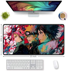 SMULY Gaming Mouse Pad, Large Desk Mat 58.5 x 28 cm, Extended Washable Mousepad, Desk Pad, 2mm Thick Non-Slip Rubber Base, Stitched Edges, Smooth Surface (Multicolour) β Red Hoodie Spider Design