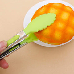 SYGA 1 Piece Silicone Cooking Tong Small,Stainless Steel Material with Heat Resistant Premium Silicone Grip (Random Colour)