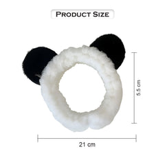 MOMISY Women's/Girl's Lovely Hair Band Wash Face Spa Headband-Washable Facial Band Makeup Wrap Elastic Headbands- 1 No. -White Black